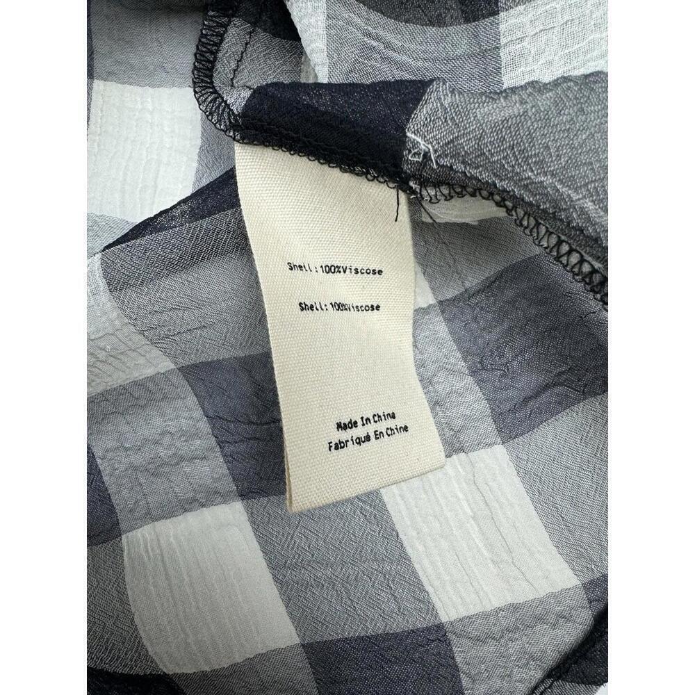 L'Agence Argo Plaid Button-Up Blouse White Black Size S - Picture 5 of 6